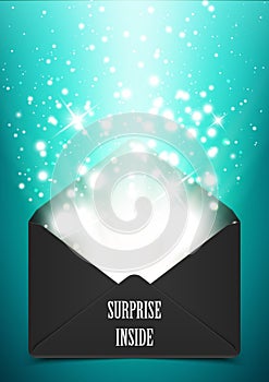 Surprise envelope gift with shine