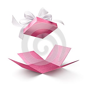 Surprise gift box, pink color open gift box