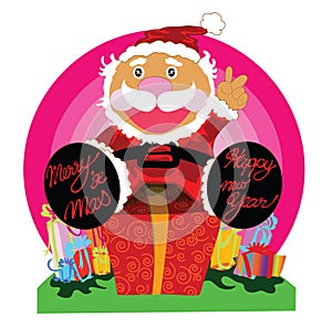 Surprise gift with Santa cartoon design