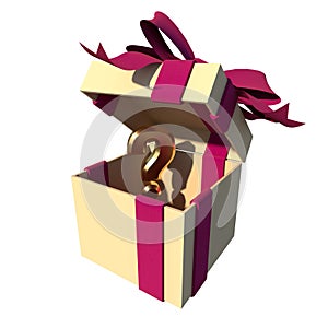 Surprise gift-white background 3D Rendering Ilustracion 3D