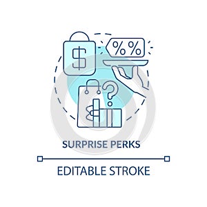 Surprise perks blue concept icon