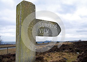 Surprise View Sign post, Derbyshire Peak District