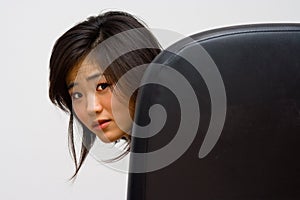 Surprised Asian woman photo