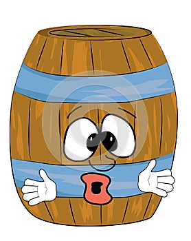 Surprised barrel cartoon