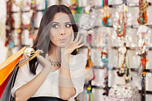 Surprised Beautiful Woman Shopping