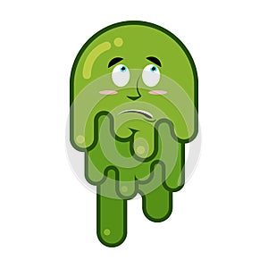 Surprised booger. Discouraged emotion snot. Big green wad of mucus snivel