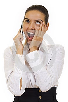 Surprised businesswoman