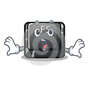 Surprised button f5 in the shape cartoon