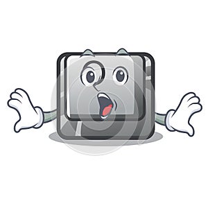 Surprised button O in the cartoon shape