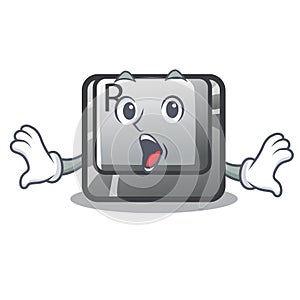 Surprised button R in the mascot shape
