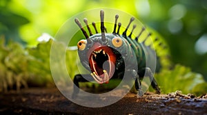 Surprised Caterpillar: A Humorous And Grotesque Nature Encounter