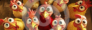 surprised chickens, AI generated