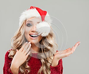 Surprised Christmas Woman Fashion Model