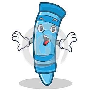 Surprised crayon character cartoon style