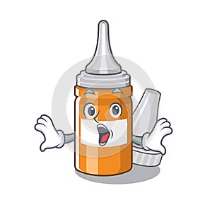 Surprised ear drops in the mascot pillbox