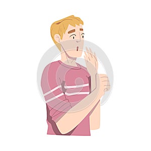 Surprised Guy, Young Man Looking Shocked Cartoon Style Vector Illustration