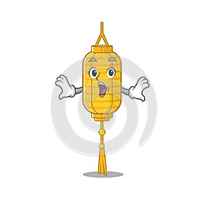 Surprised lamp hanging face gesture on cartoon style