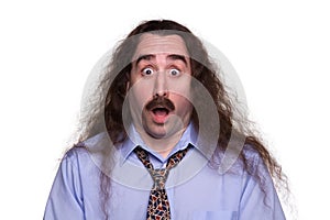 Surprised long haired Man2 photo