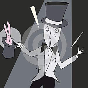 Surprised magician