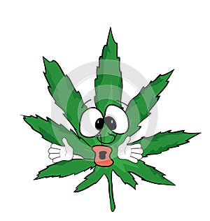 Surprised marihuana cartoon