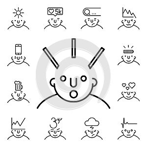 Surprised on mind icon. Detailed set of what is in your mind icons. Premium quality graphic design. One of the collection icons