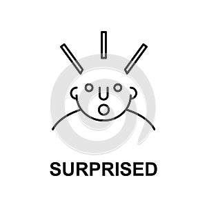 surprised on mind icon. Element of human mind icon for mobile concept and web apps. Thin line surprised on mind icon can be used f