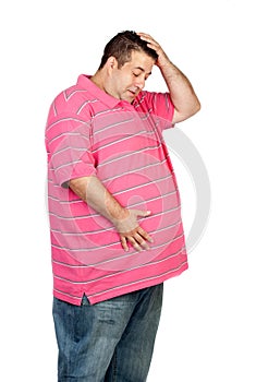 Surprised obesity man photo