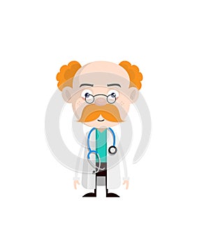 Surprised Old Doctor Face Expression Vector