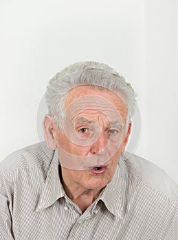 Surprised old man