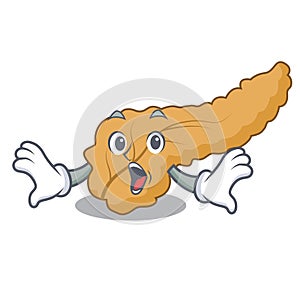 Surprised pancreas mascot cartoon style