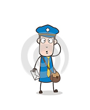 Surprised Postman Face Vector Illustration