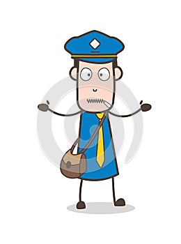 Surprised Postman Zipper-Mouth Vector