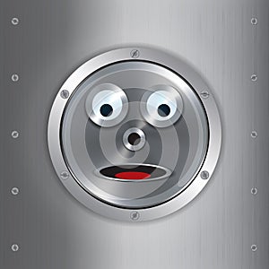 Surprised robot face background