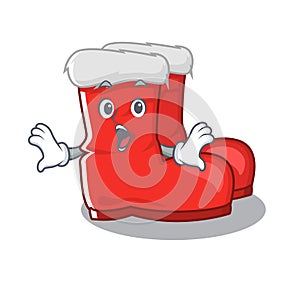 Surprised santa boots mascot isolated the character