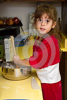 Surprised Stirring Girl