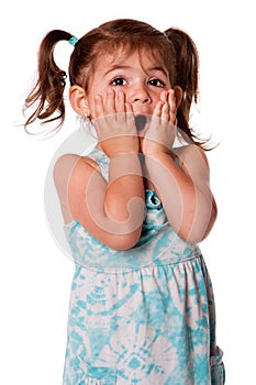 Surprised toddler girl