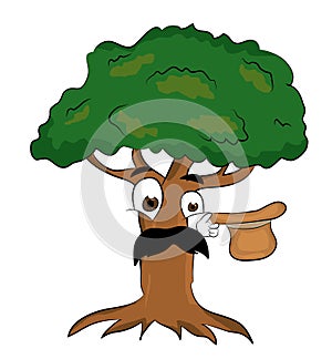 Surprised tree cartoon