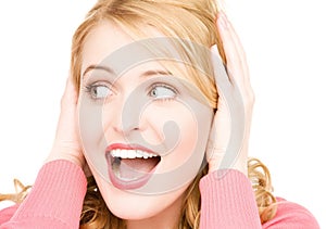 Surprised woman face