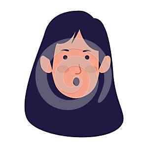 Surprised woman face icon