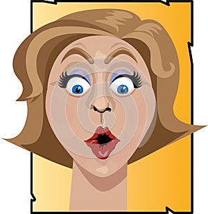 Surprised woman illustration