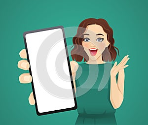 Surprised woman with phone