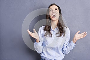 Surprised young woman photo