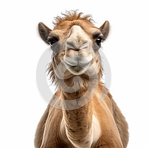 Surprisingly Absurd Camel On White Background - Stock Photo