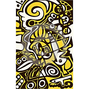 Surreal abstract design, mosaic texture.