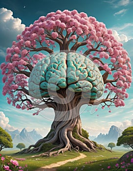 Surreal Brain Tree Concept Art