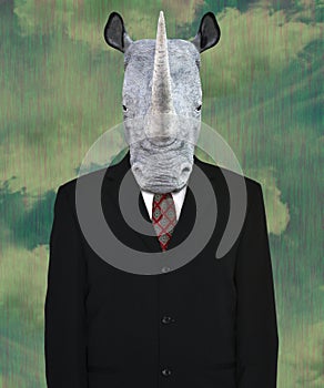 Surreal Business Suit, Wildlife Rhinoceros