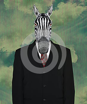 Surreal Business Suit, Wildlife Zebra