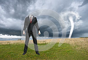 Surreal Businessman, Tornado, Storm, Business