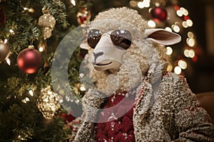 Sunglass-Clad Sheep Head photo