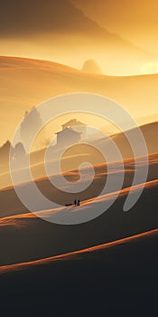 Surreal Cinematic Minimalistic Landscape In Marcin Sobas Style